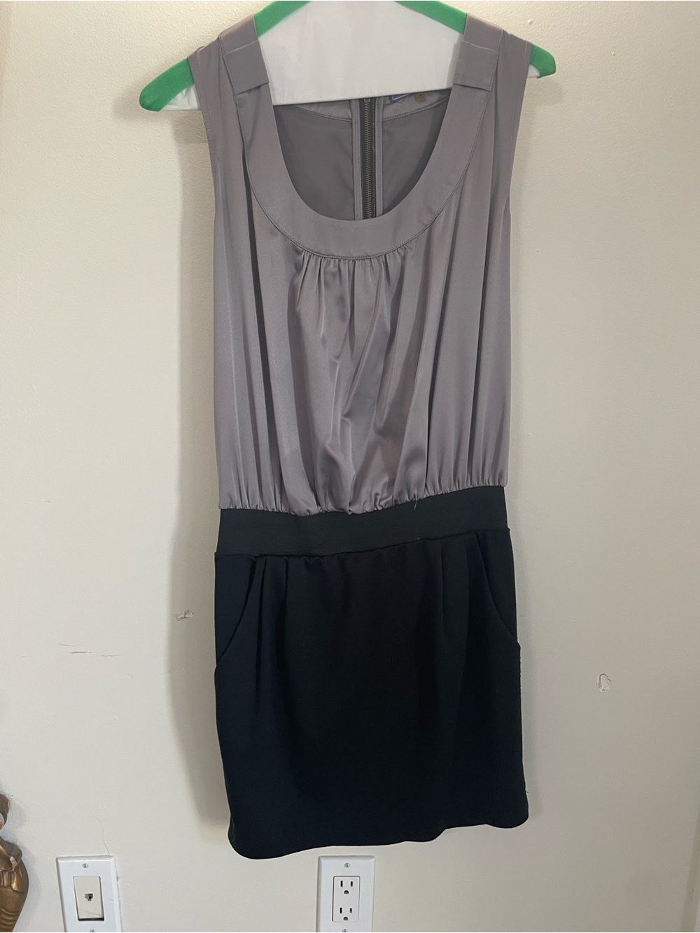 Sugarlips Gray and Black Sleeveless Mini Dress